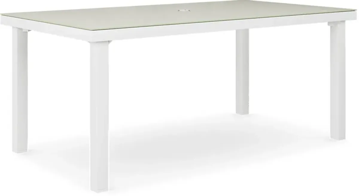 Solana White 70 in. Rectangle Outdoor Dining Table
