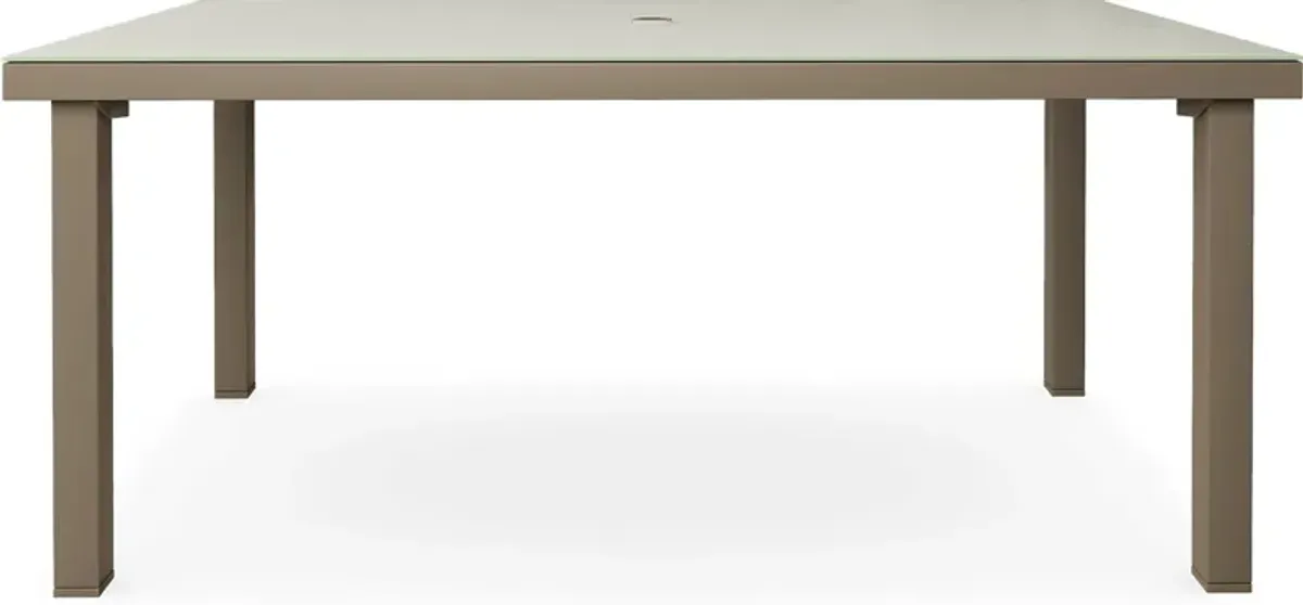 Solana Taupe 70 in. Glass Rectangle Outdoor Dining Table