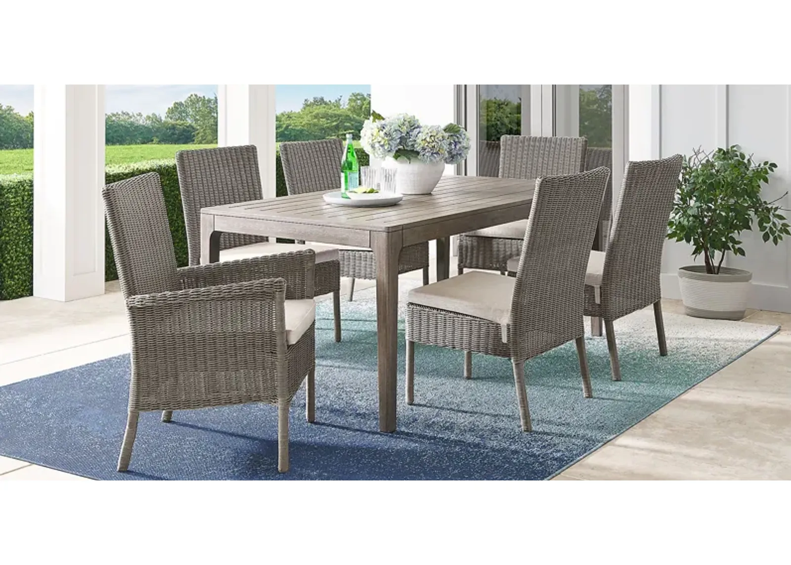 Forest Hills Gray 7 Pc Wood Outdoor Dining Set