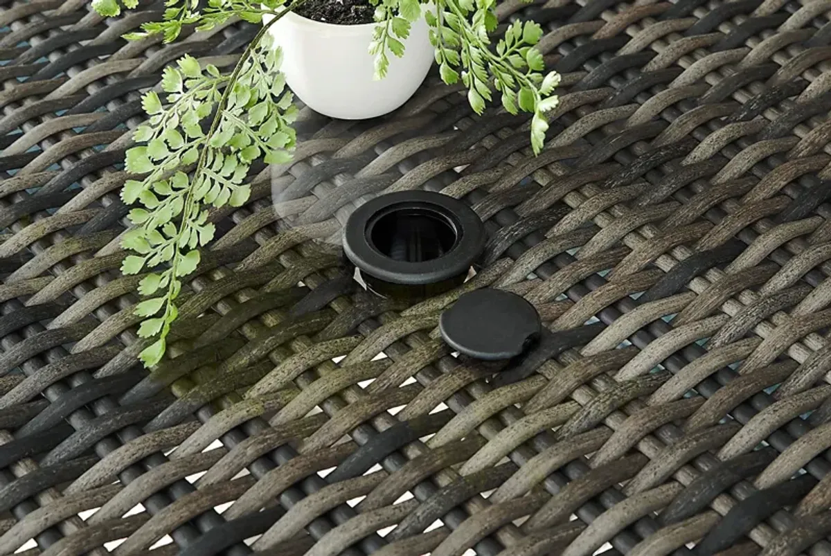 Montecello Gray 5 Pc Outdoor Dining Set with Azure Cushions