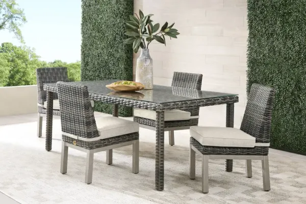 Montecello Gray 5 Pc Outdoor Dining Set with Twine Cushions