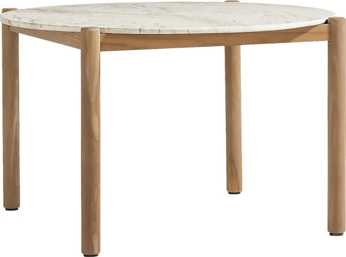 Koda White 47 in. Round Outdoor Dining Table