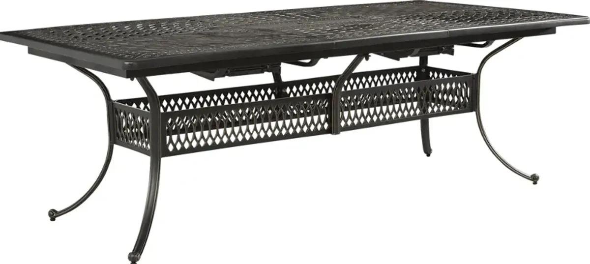 Carina Bronze 87-112 in. Rectangle Extension Outdoor Dining Table