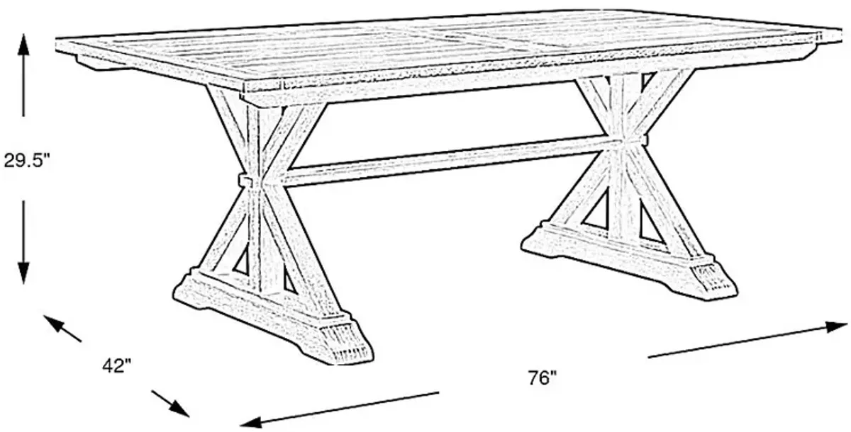 Siesta Key Light Wood 76 in. Rectangle Outdoor Dining Table