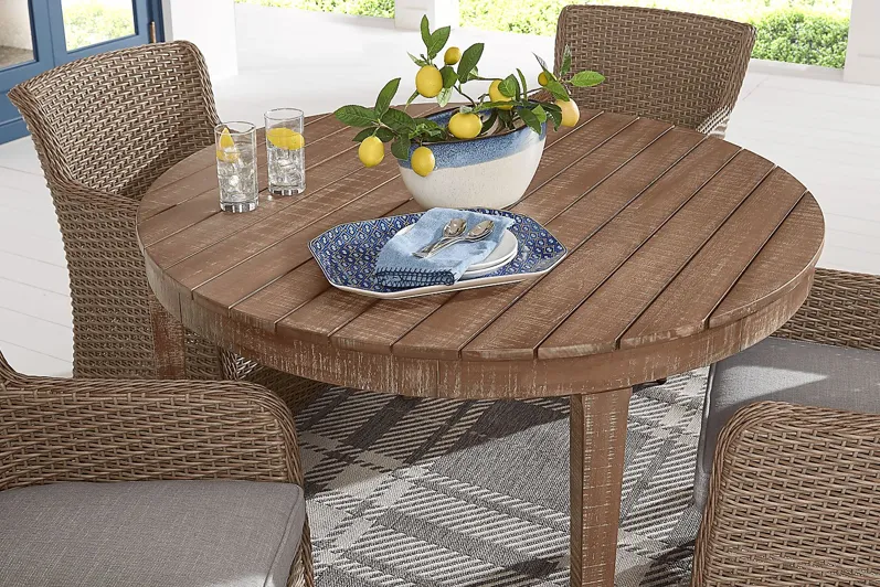 Ridgecrest Natural 50 in. Round Outdoor Dining Table