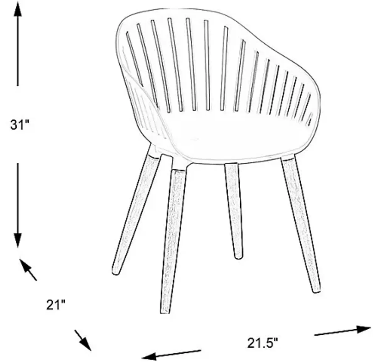 Nassau White Outdoor Side Chair