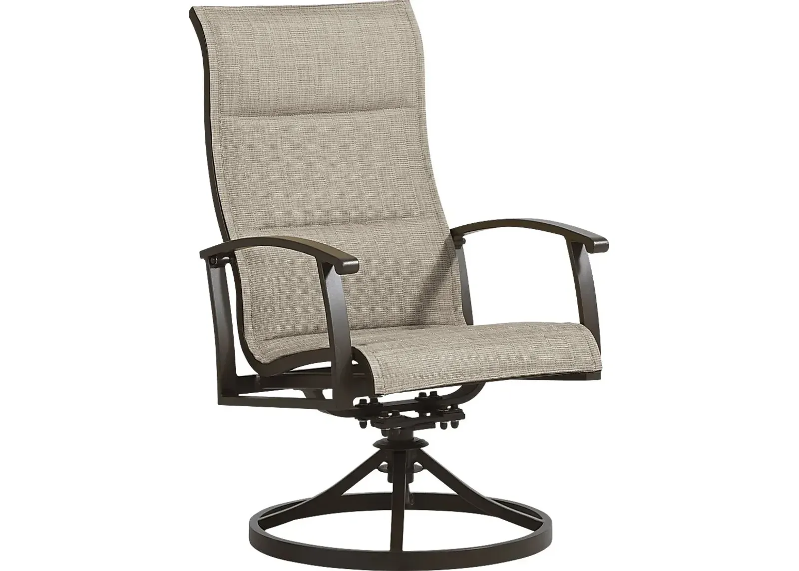 Lake Breeze Aged Bronze Outdoor Swivel Sling Dining Chair