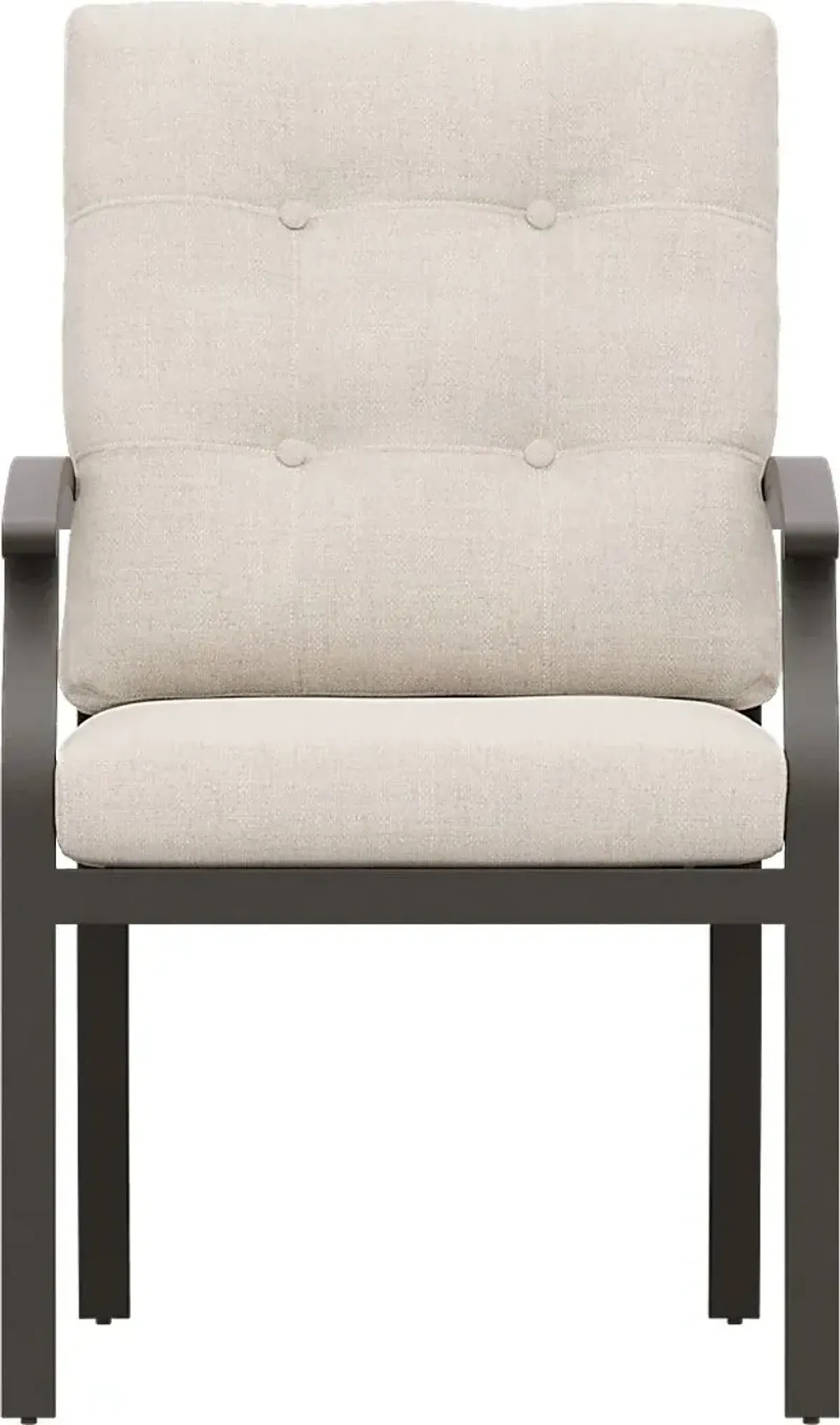 Lake Breeze Aged Bronze Outdoor Dining Chair with Parchment Cushions