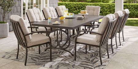 Lake Breeze Aged Bronze Outdoor Dining Chair with Wren Cushions
