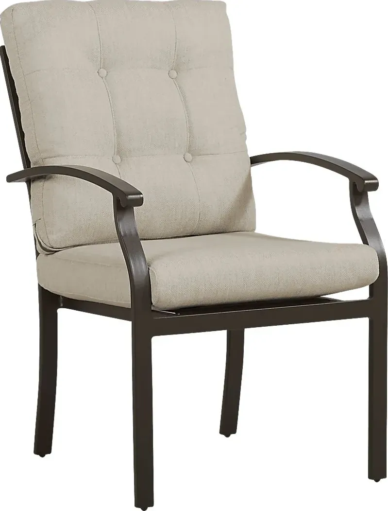 Lake Breeze Aged Bronze Outdoor Dining Chair with Wren Cushions