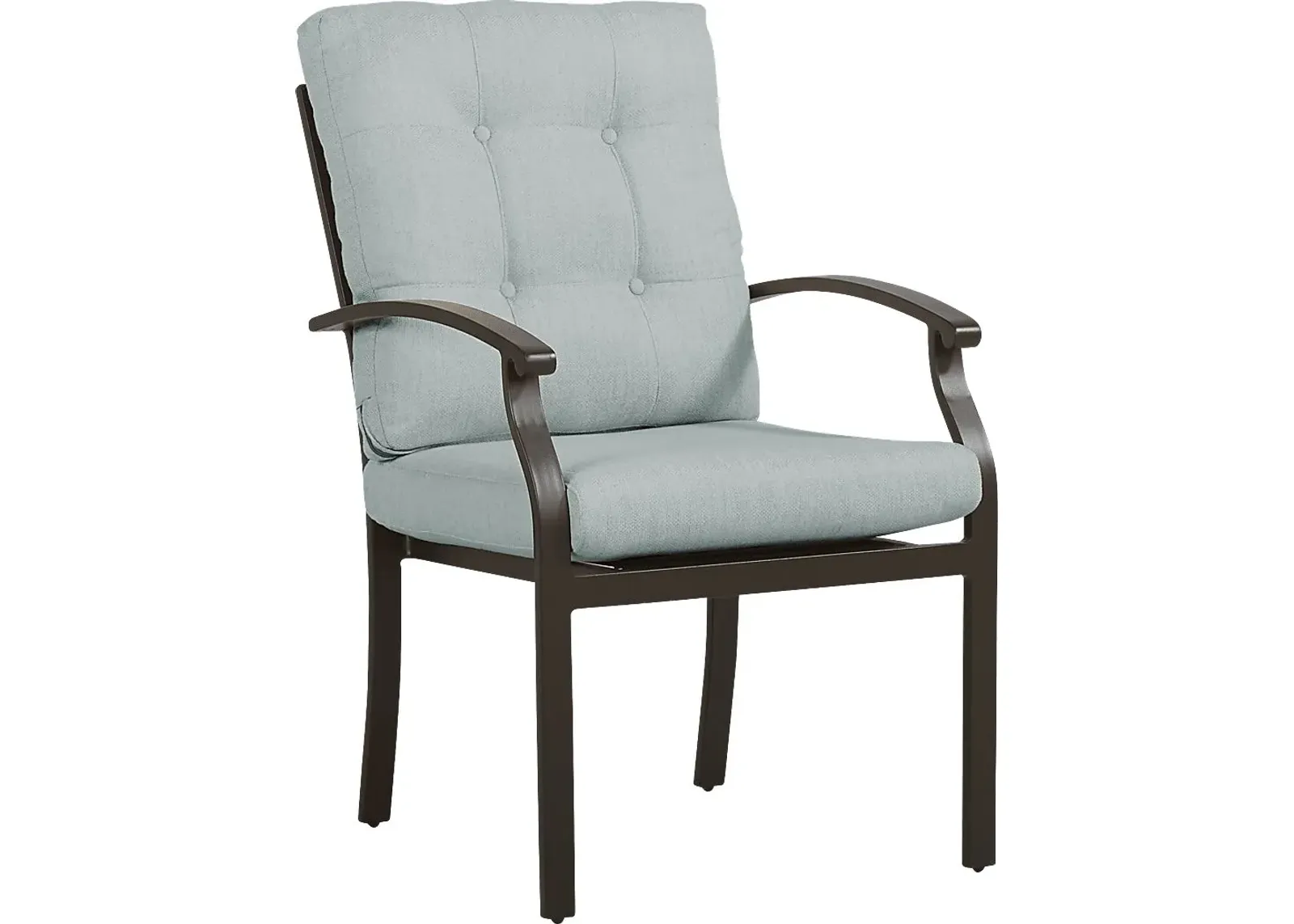 Lake Breeze Aged Bronze Outdoor Dining Chair with Mist Cushions