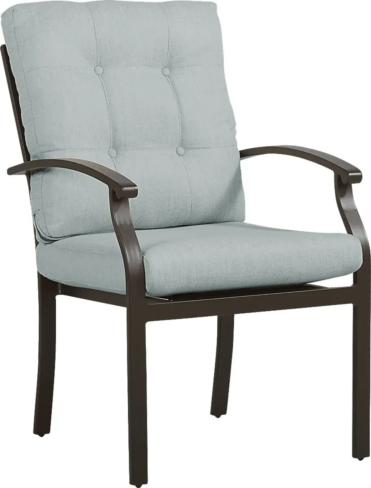 Lake Breeze Aged Bronze Outdoor Dining Chair with Mist Cushions