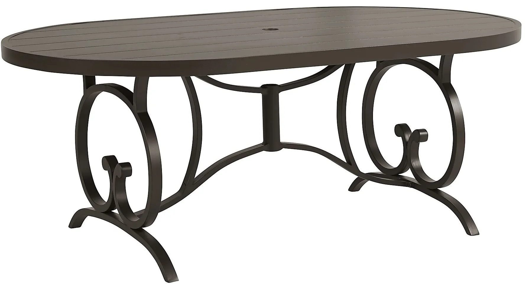 Lake Breeze Aged Bronze 78 in. Oval Outdoor Dining Table