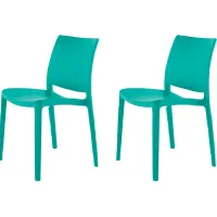 Lagoon Sensilla Turquoise Side Chair, Set of 2