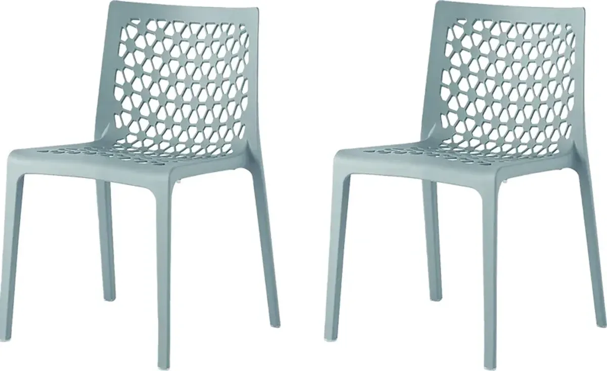 Lagoon Milan Light Blue Side Chair, Set of 2