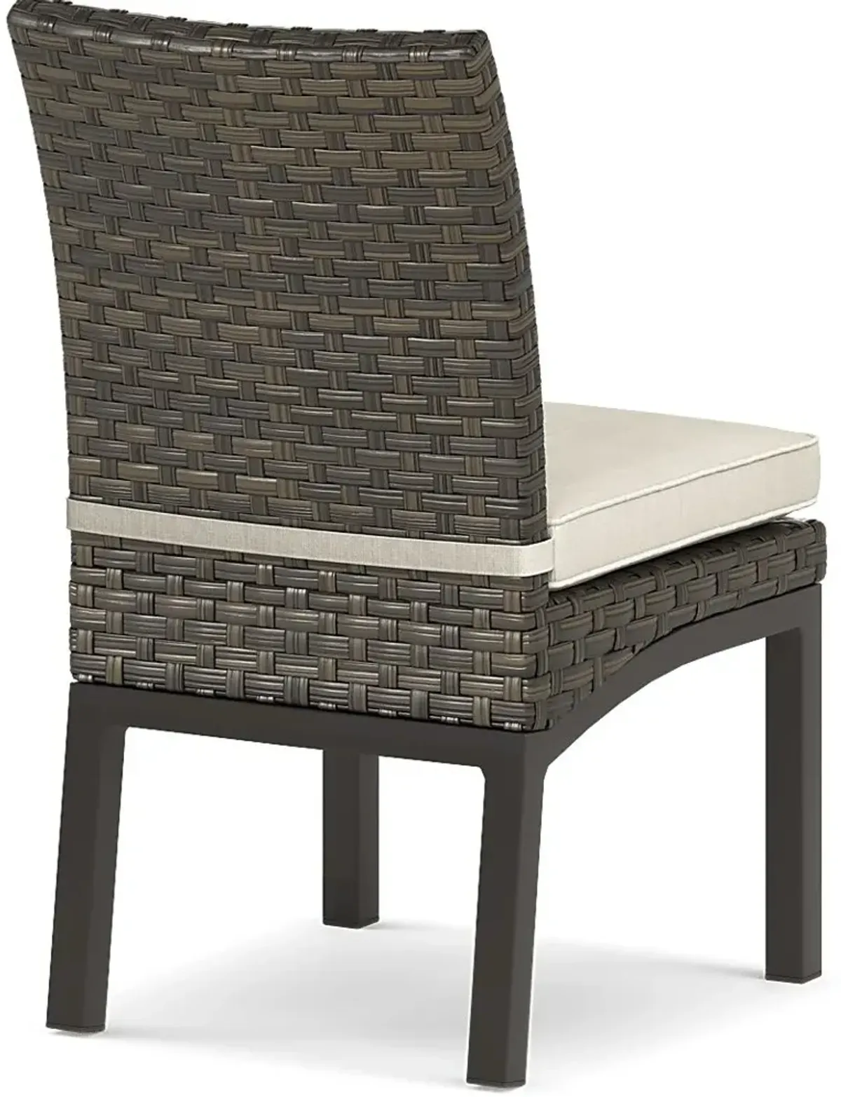 Rialto Brown Outdoor Side Chair with Putty Cushion