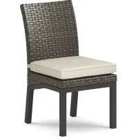 Rialto Brown Outdoor Side Chair with Putty Cushion