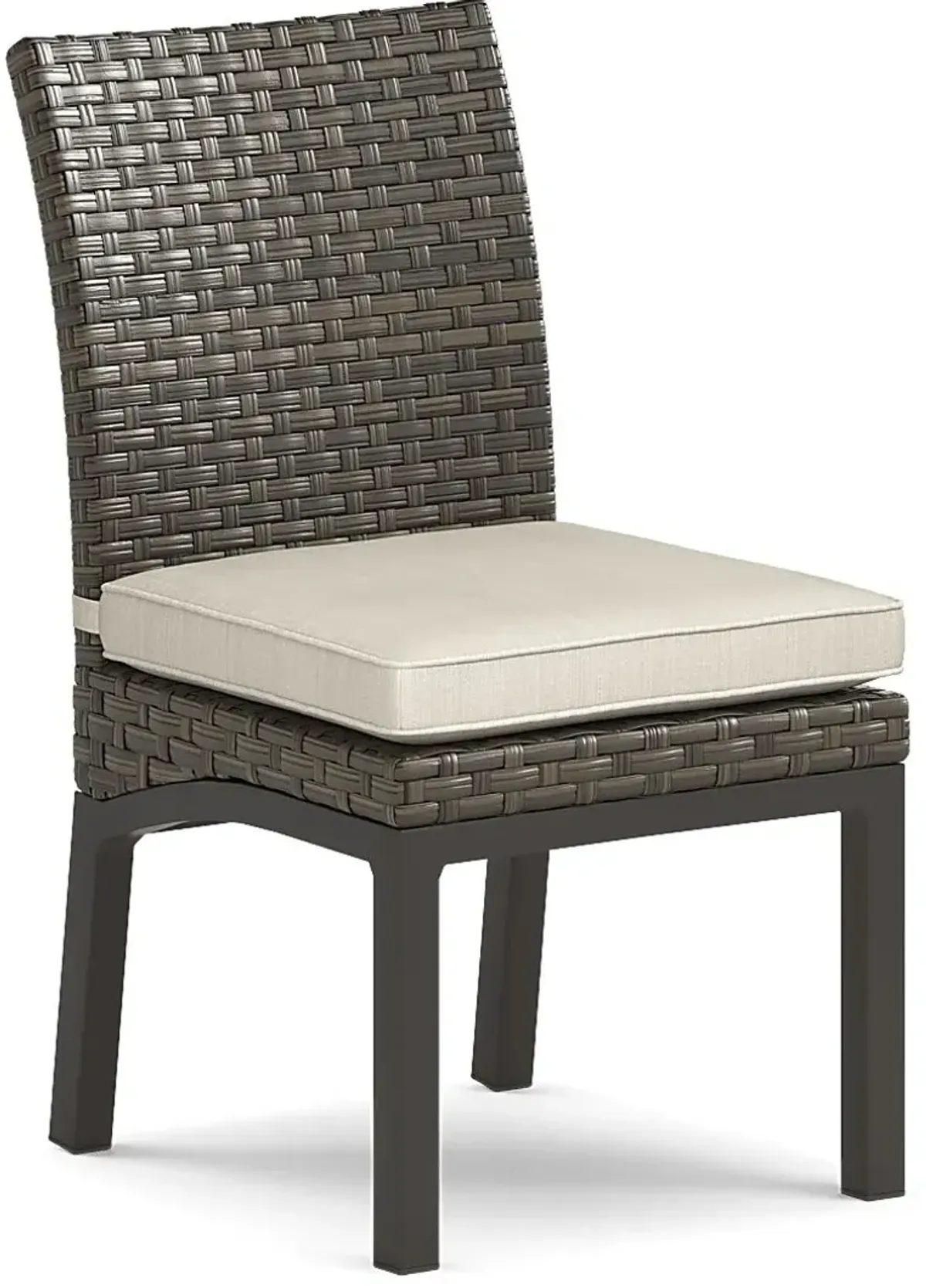 Rialto Brown Outdoor Side Chair with Putty Cushion