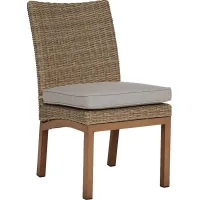 Southport Tan Outdoor Wicker Side Chair