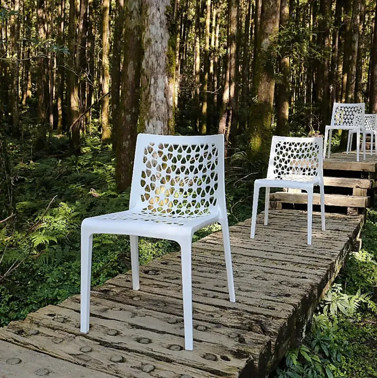 Lagoon Milan White Outdoor Dining Chair, Set of 2