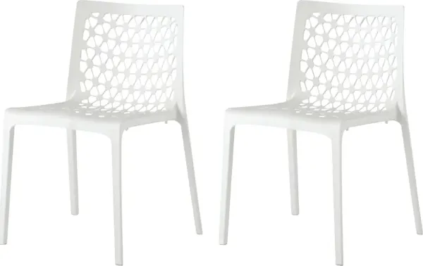 Lagoon Milan White Outdoor Dining Chair, Set of 2