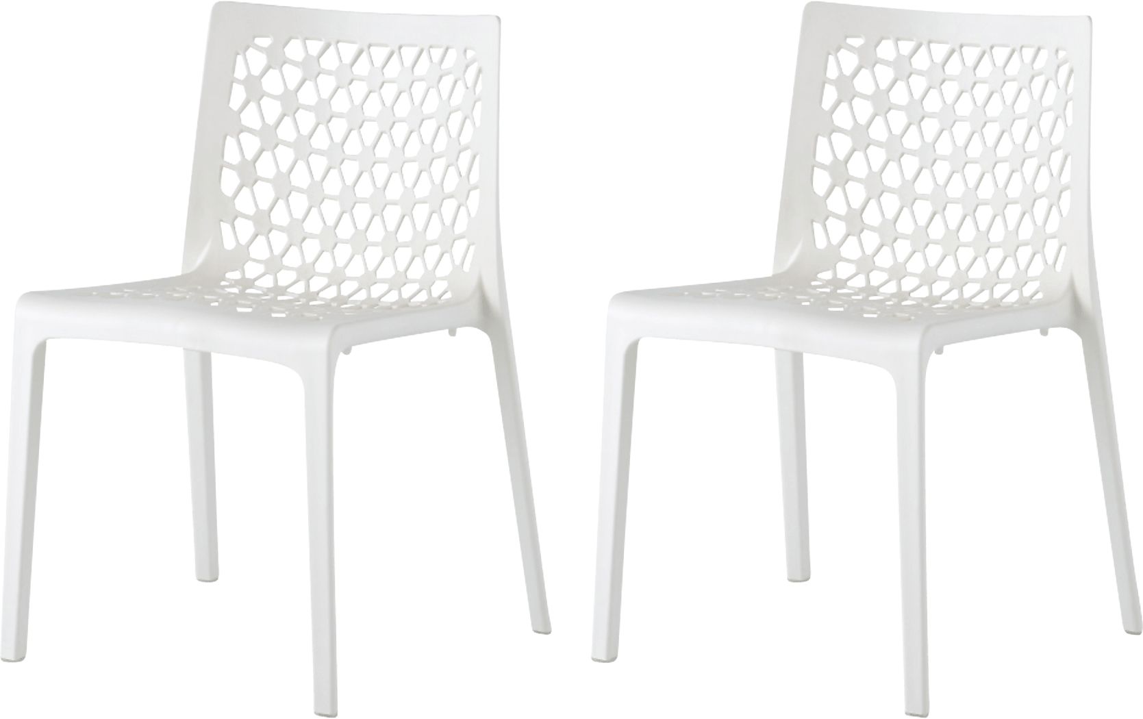 Lagoon Milan White Outdoor Dining Chair, Set of 2