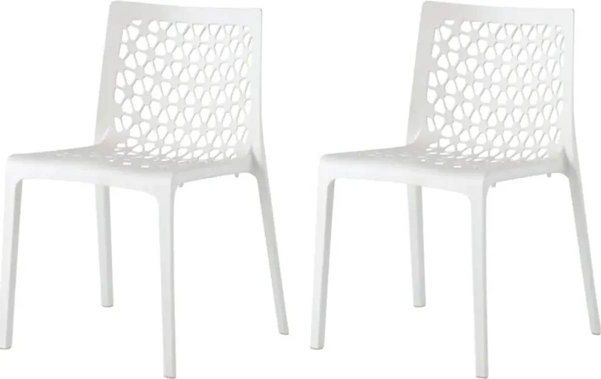 Lagoon Milan White Outdoor Dining Chair, Set of 2