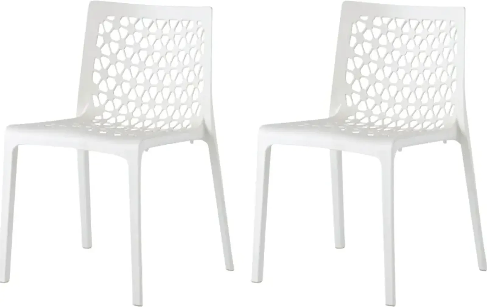 Lagoon Milan White Outdoor Dining Chair, Set of 2