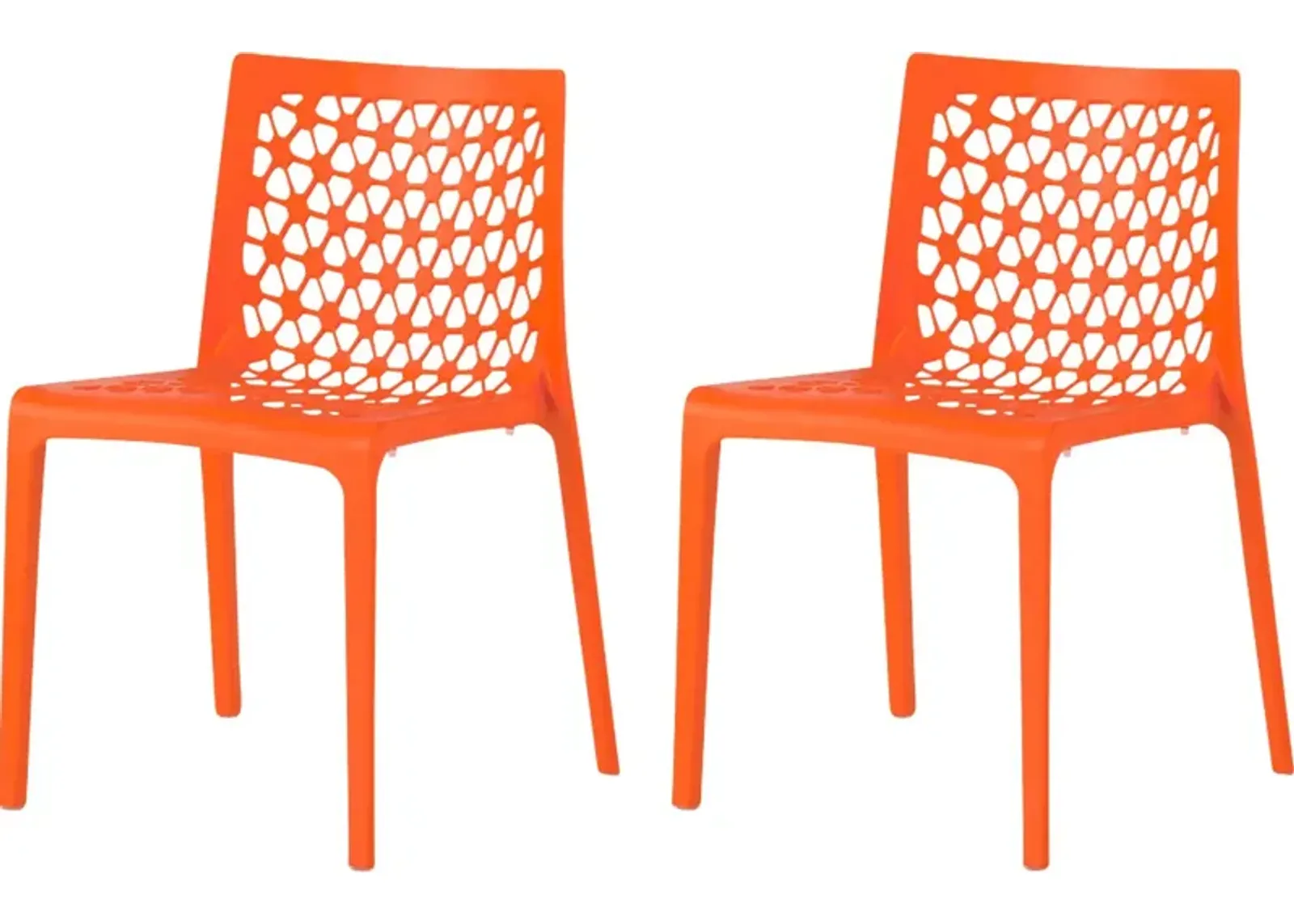 Lagoon Milan Orange Outdoor Dining Chair, Set of 2