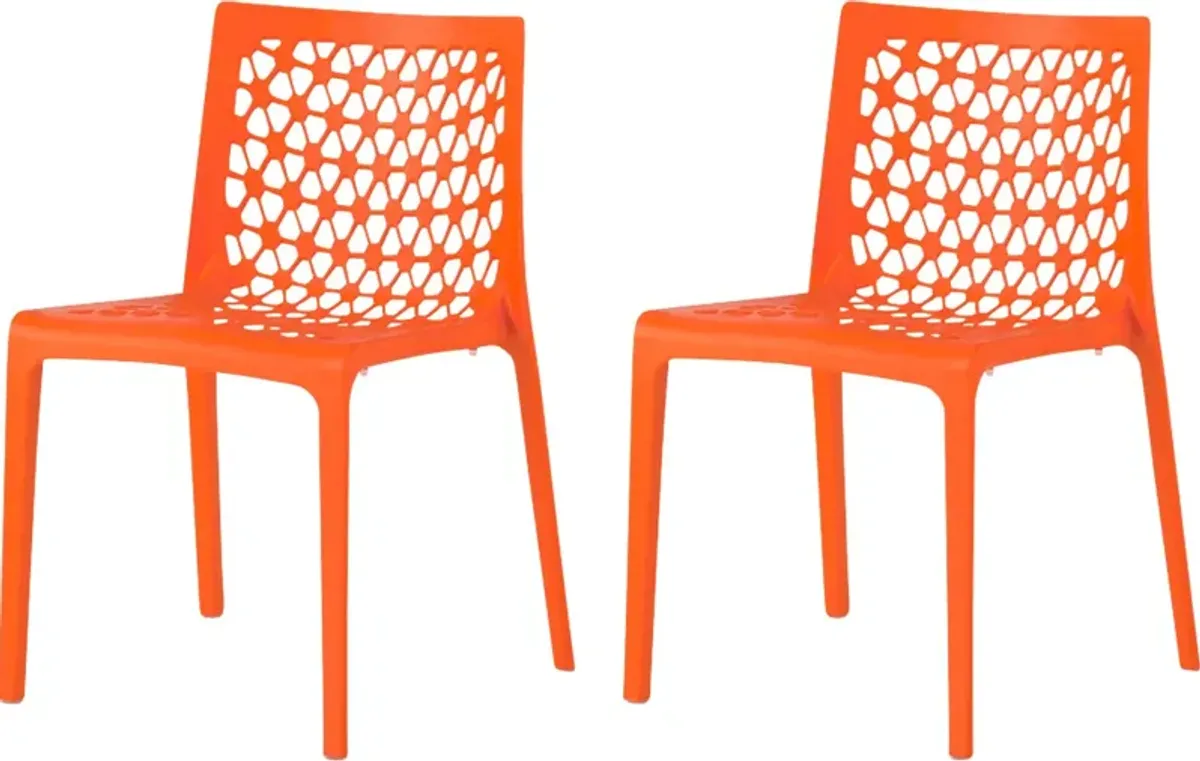 Lagoon Milan Orange Outdoor Dining Chair, Set of 2