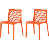 Lagoon Milan Orange Outdoor Dining Chair, Set of 2