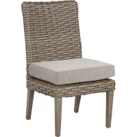 Siesta Key Gray Outdoor Side Chair with Twine Cushion