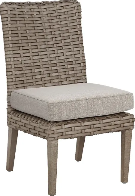 Siesta Key Driftwood Outdoor Side Chair with Twine Cushion