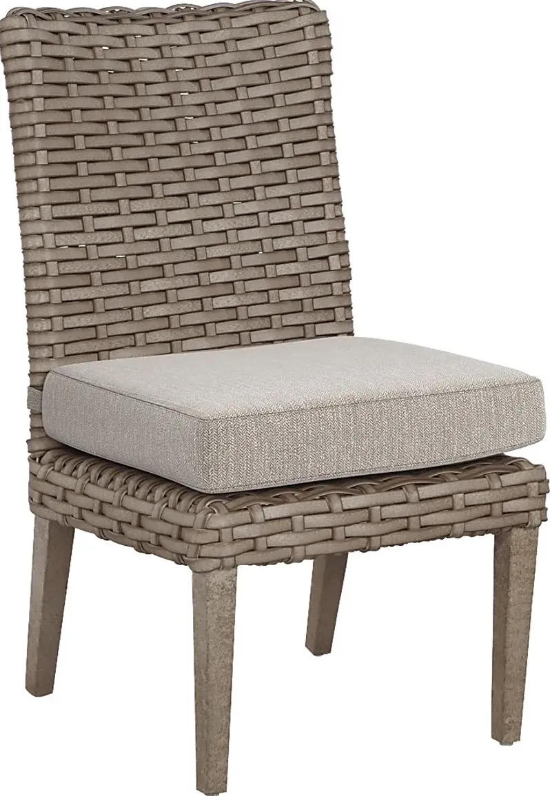 Siesta Key Driftwood Outdoor Side Chair with Twine Cushion