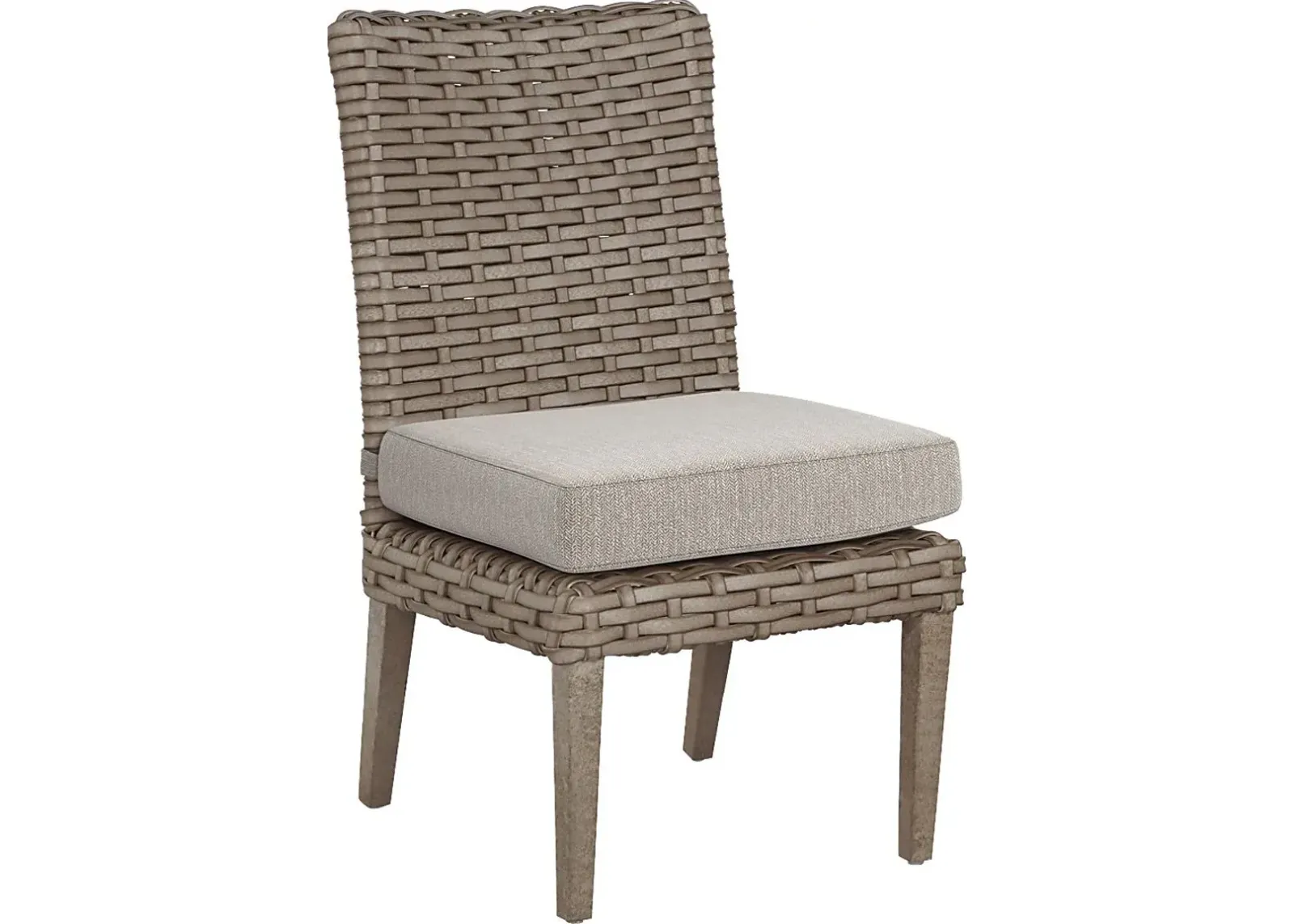 Siesta Key Driftwood Outdoor Side Chair with Twine Cushion