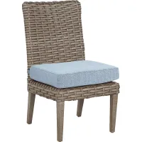 Siesta Key Gray Outdoor Side Chair with Steel Cushion