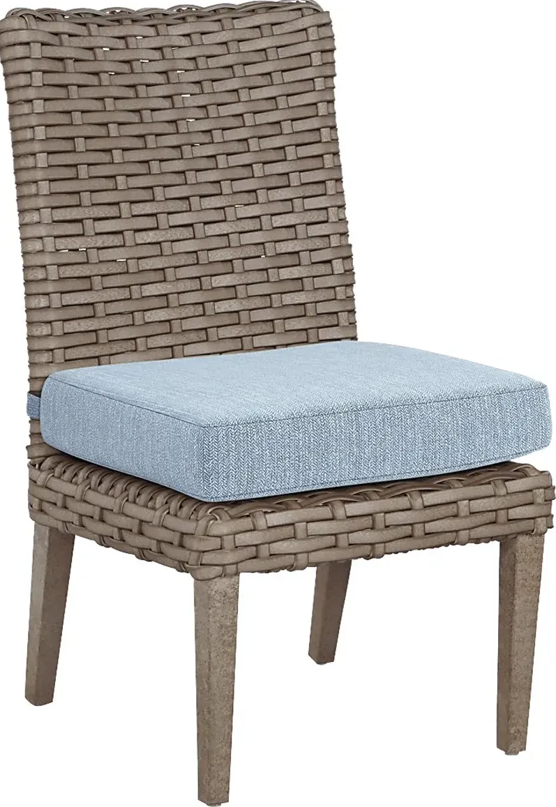 Siesta Key Driftwood Outdoor Side Chair with Steel Cushion