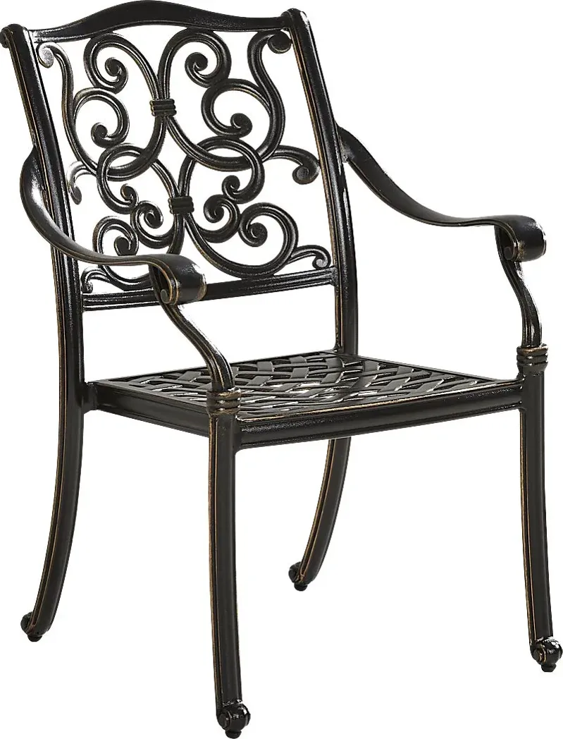 Lake Como Antique Bronze Outdoor Cast Arm Chair