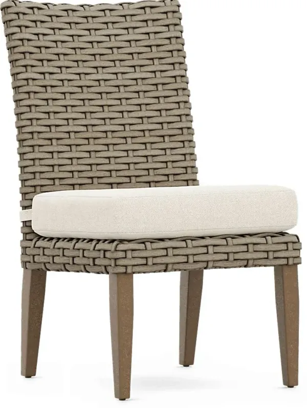 Siesta Key Driftwood Outdoor Side Chair with Desert Cushion