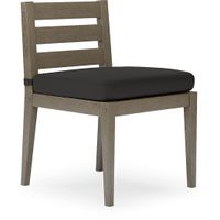 Lake Tahoe Gray Outdoor Side Chair with Charcoal Cushion