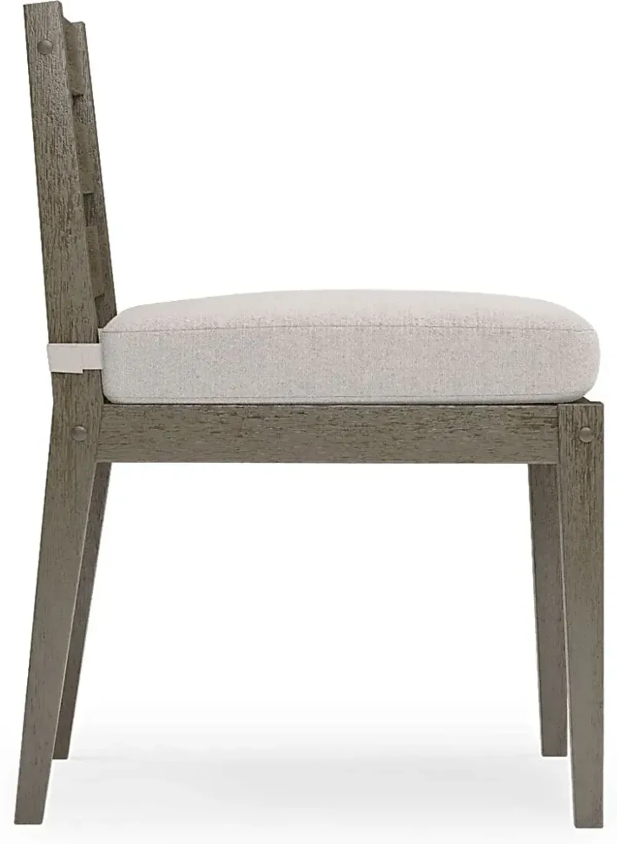 Lake Tahoe Gray Outdoor Side Chair with Seagull Cushion