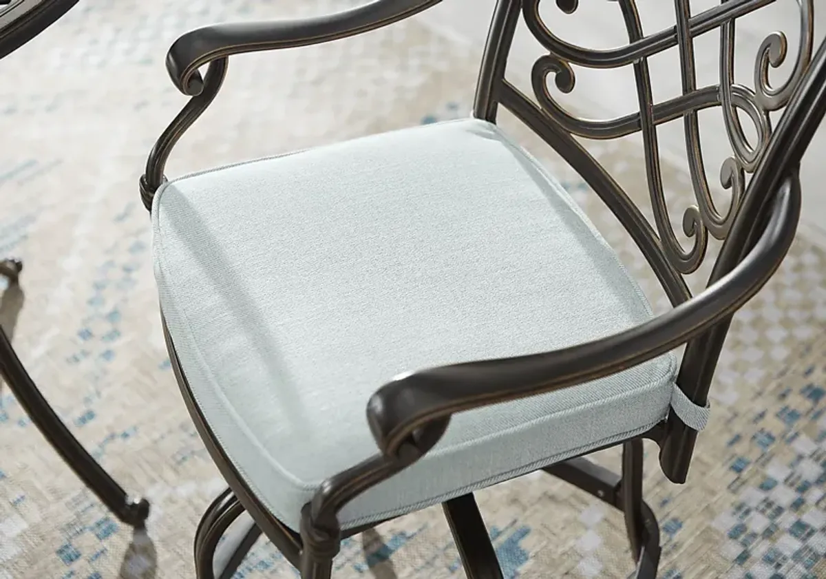 Carina Bronze 5 Pc 48 in. Round Outdoor Dining Set with Sky Cushions