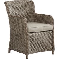 Ridgecrest Brown Outdoor Arm Chair with Pebble Cushions