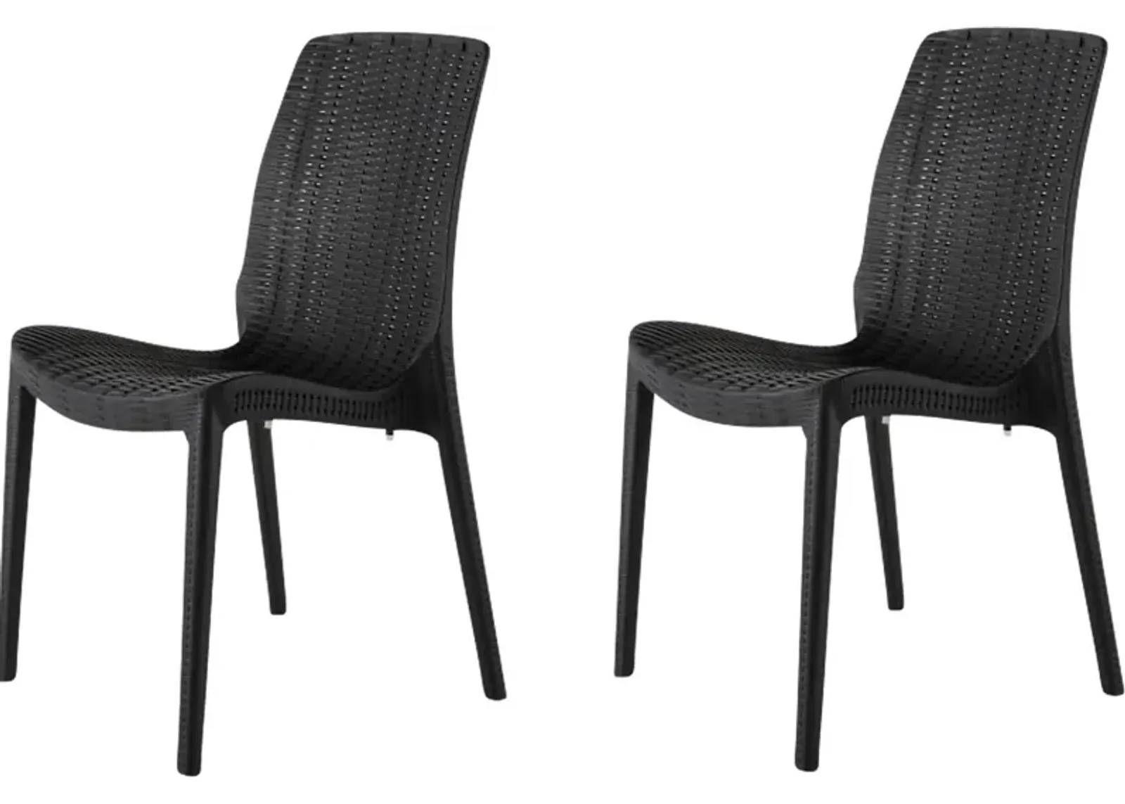 Lagoon Rue Black Outdoor Dining Chair, Set of 2