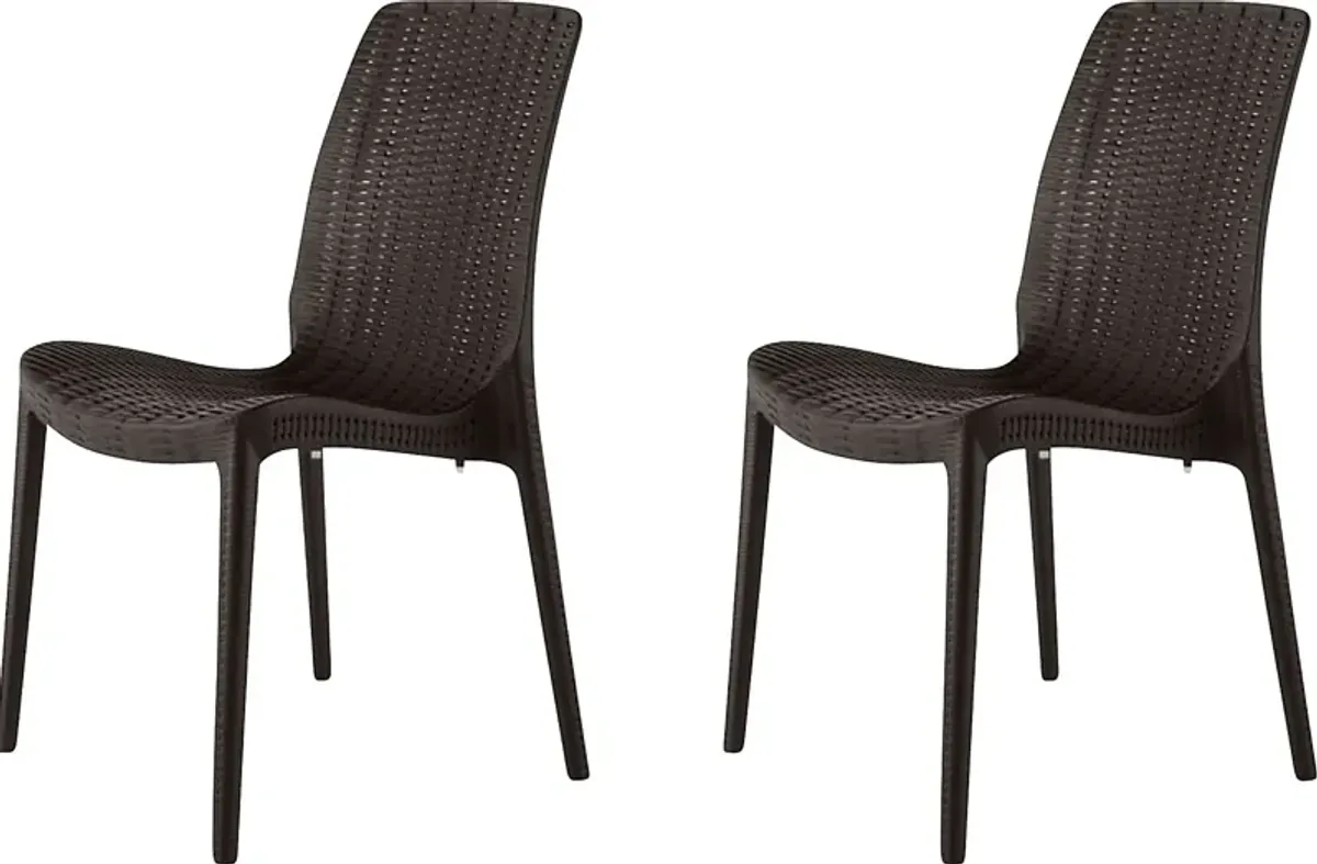 Lagoon Rue Brown Outdoor Dining Chair, Set of 2