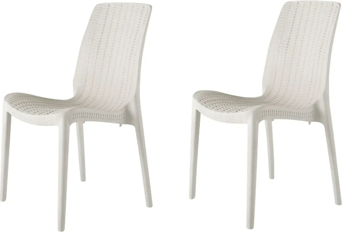 Lagoon Rue White Outdoor Dining Chair, Set of 2