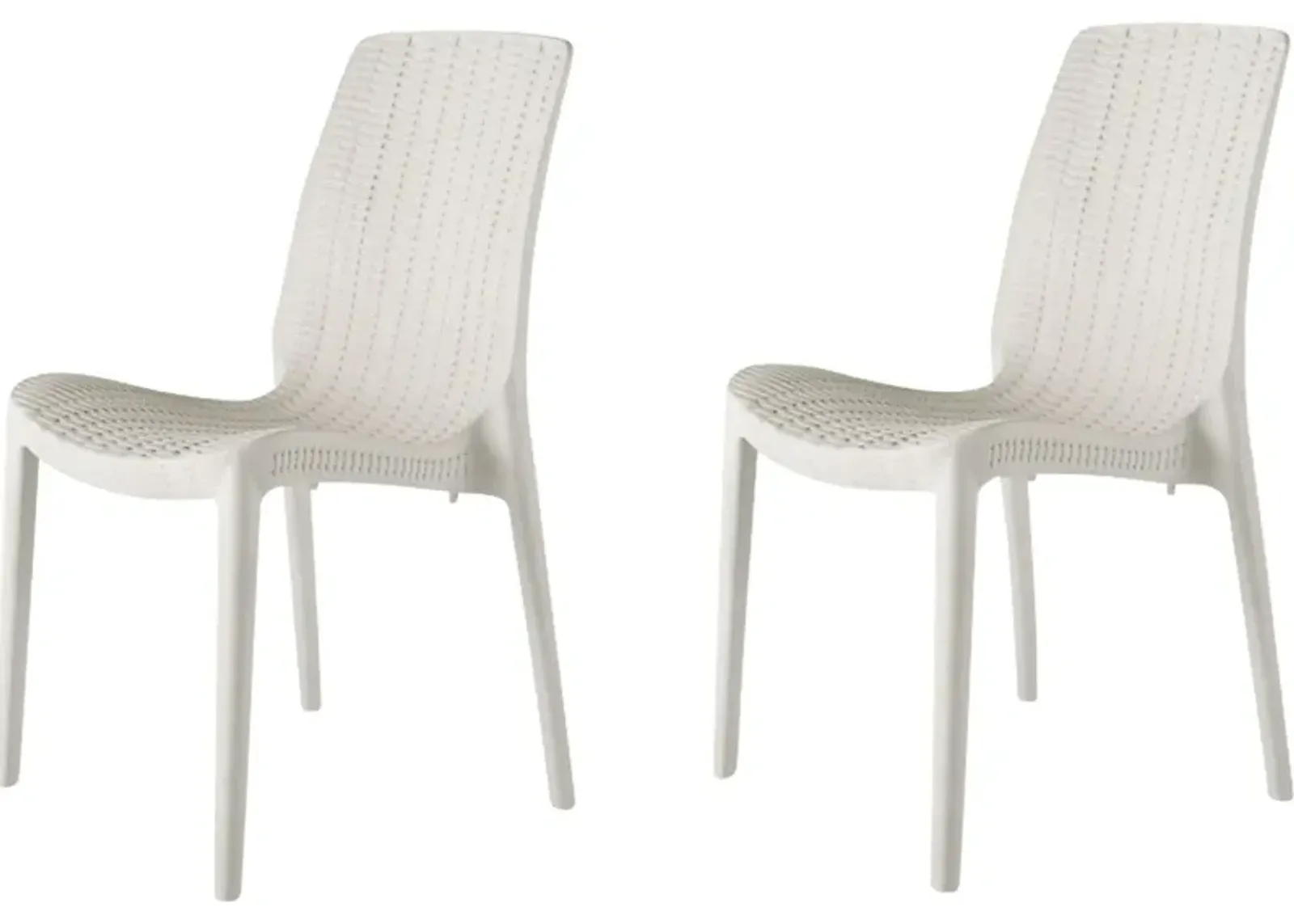 Lagoon Rue White Outdoor Dining Chair, Set of 2