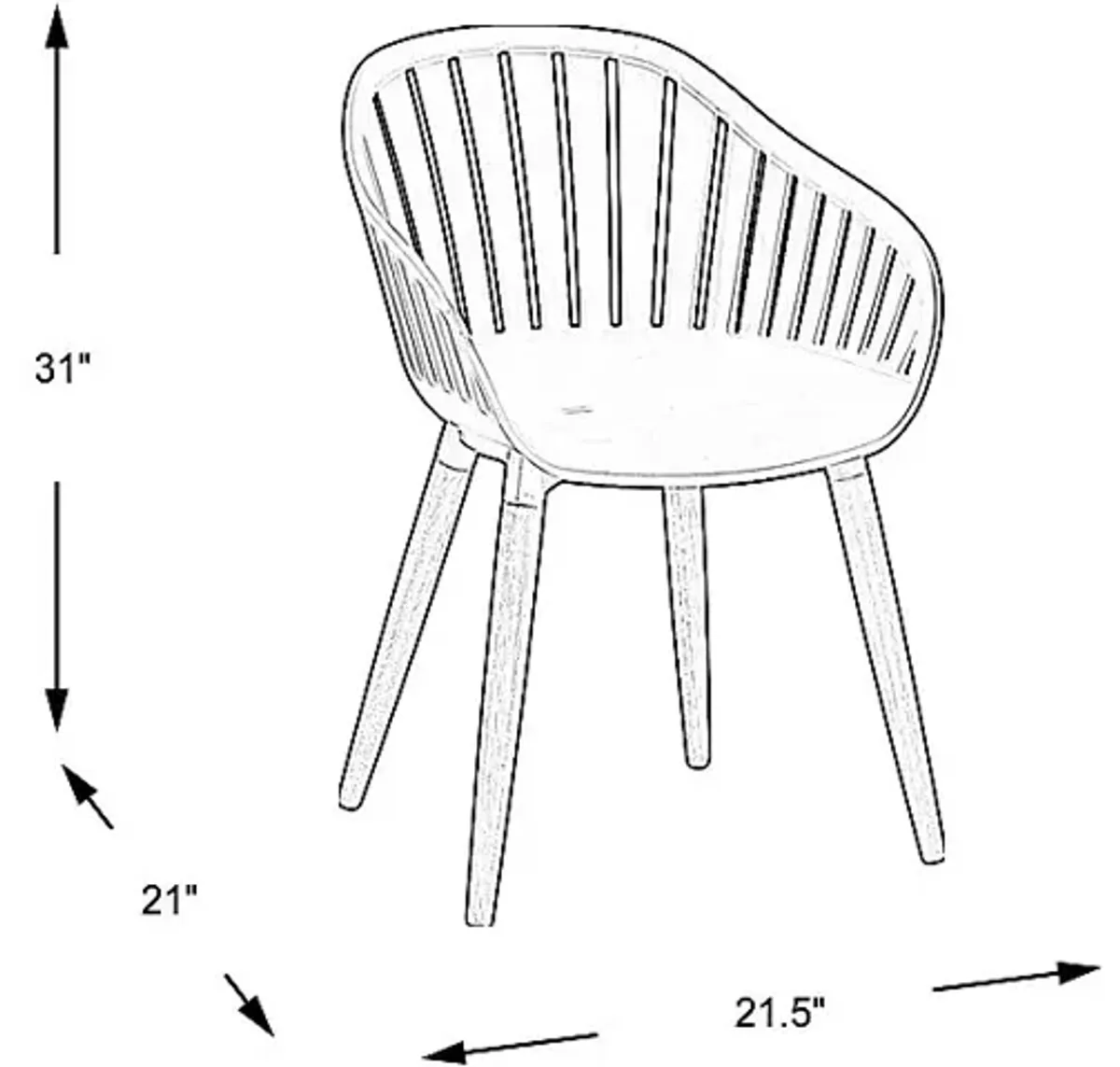 Nassau Blue Outdoor Side Chair