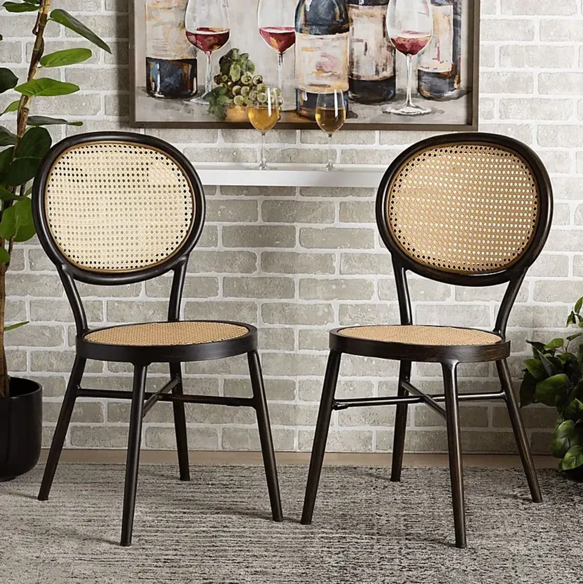 Outdoor Ivanel Brown Side Chair, Set of 2