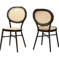 Outdoor Ivanel Brown Side Chair Set of 2